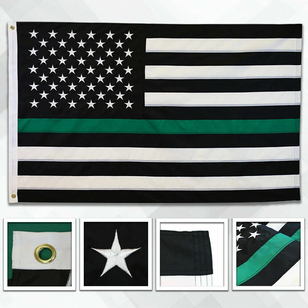 Thin Green Line USA Flag 3x5ft Poly