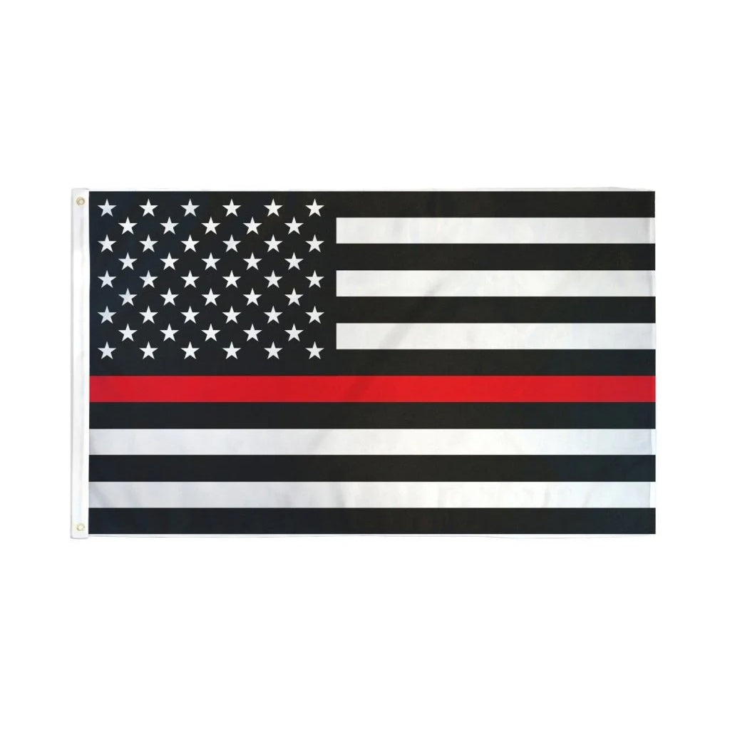 Thin Red Line USA Flag 3x5ft Poly